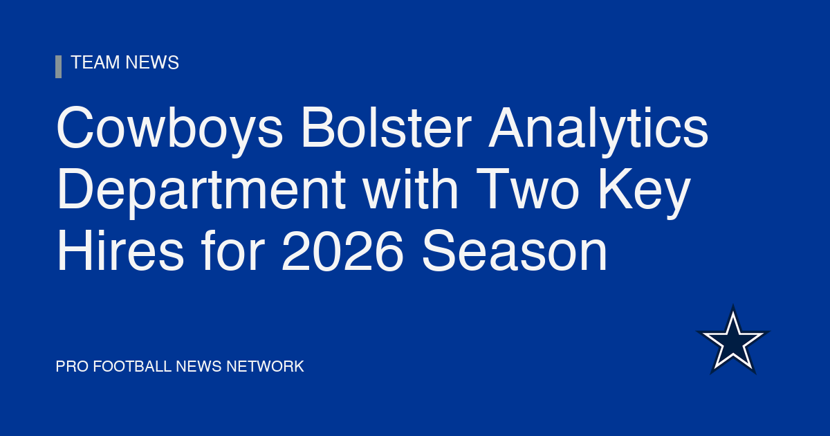 Cowboys Bolster Analytics Department with Two Key Hires for 2026 Season