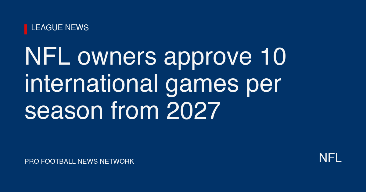 NFL owners approve 10 international games per season from 2027