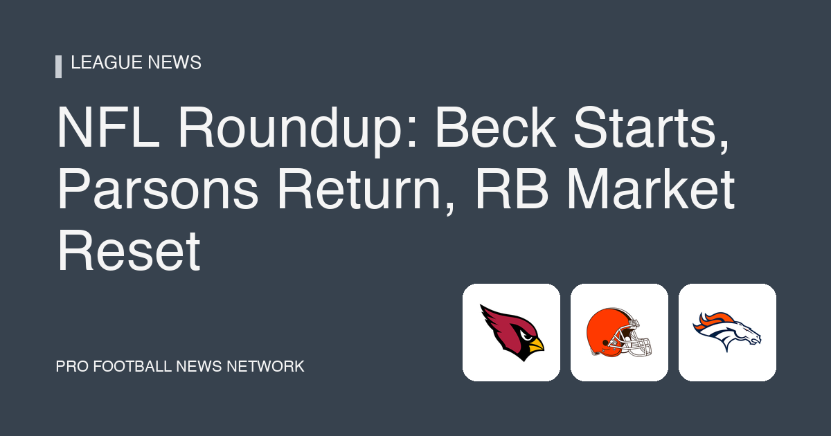 NFL Roundup: Beck Starts, Parsons Return, RB Market Reset