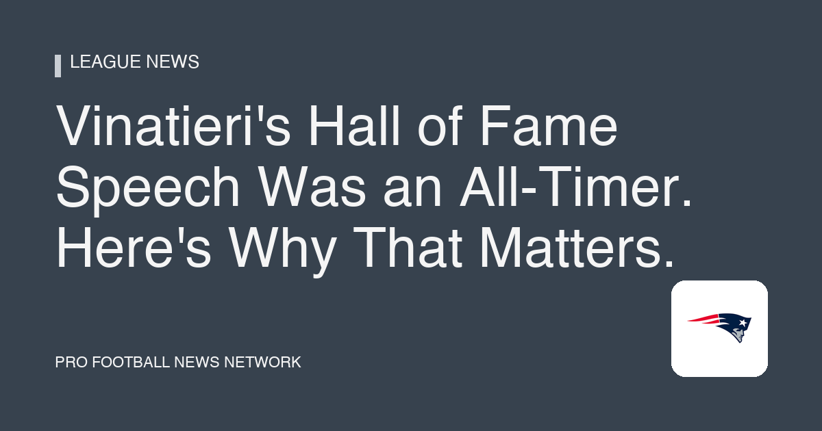 Vinatieri's Hall of Fame Speech Was an All-Timer. Here's Why That Matters.
