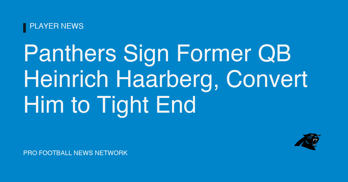 Panthers Sign Former QB Heinrich Haarberg, Convert Him to Tight End