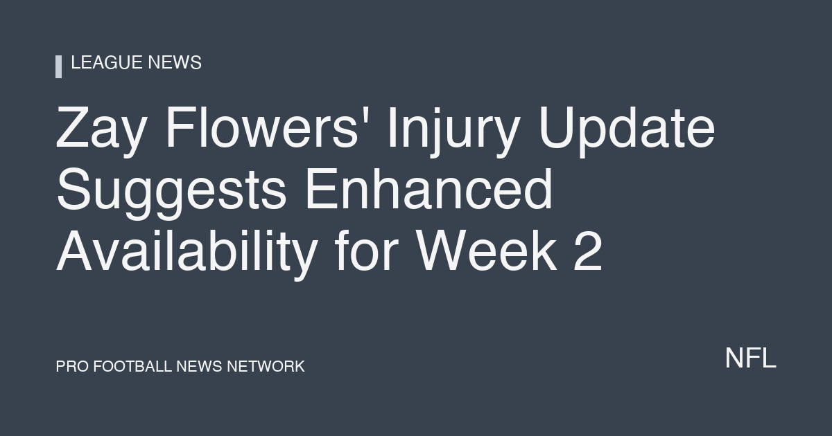 Zay Flowers' Injury Update Suggests Enhanced Availability for Week 2