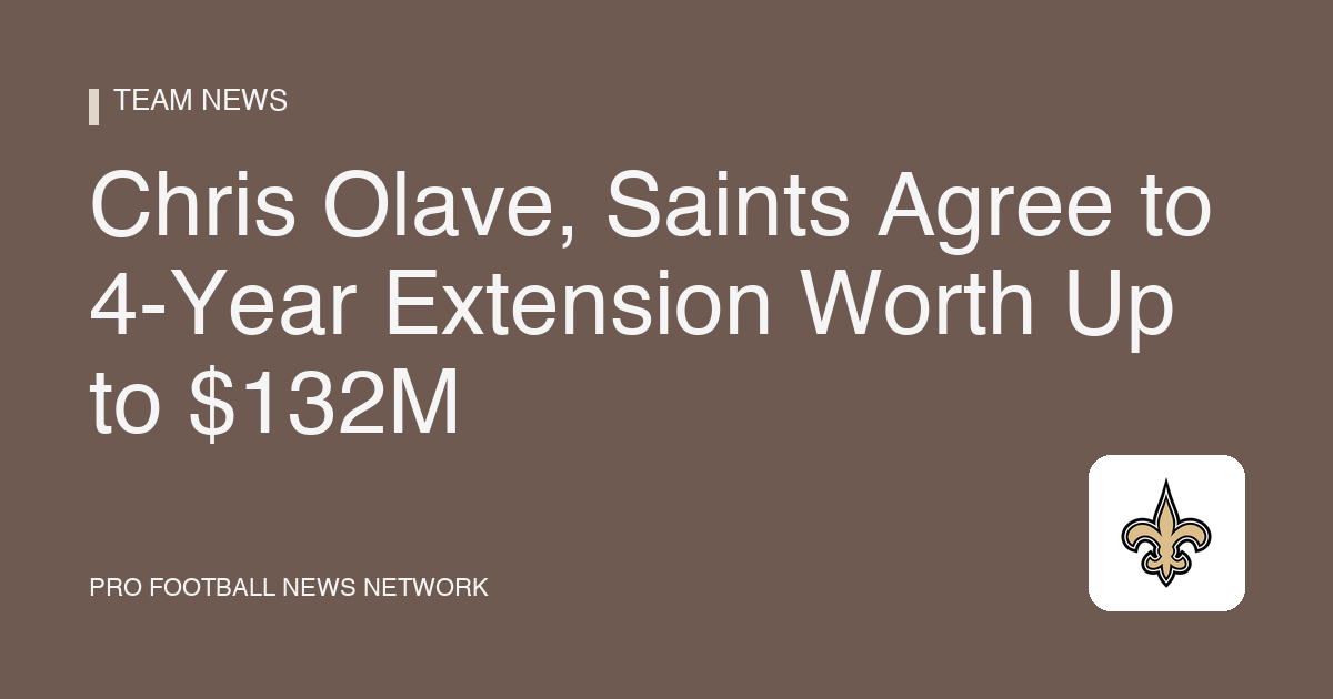 Chris Olave, Saints Agree to 4-Year Extension Worth Up to $132M