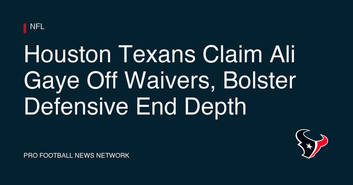 Houston Texans Claim Ali Gaye Off Waivers, Bolster Defensive End Depth